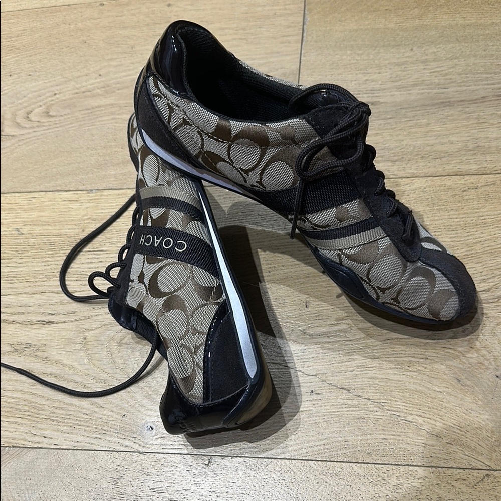 Coach Black and Brown Sneakers with Signature Style